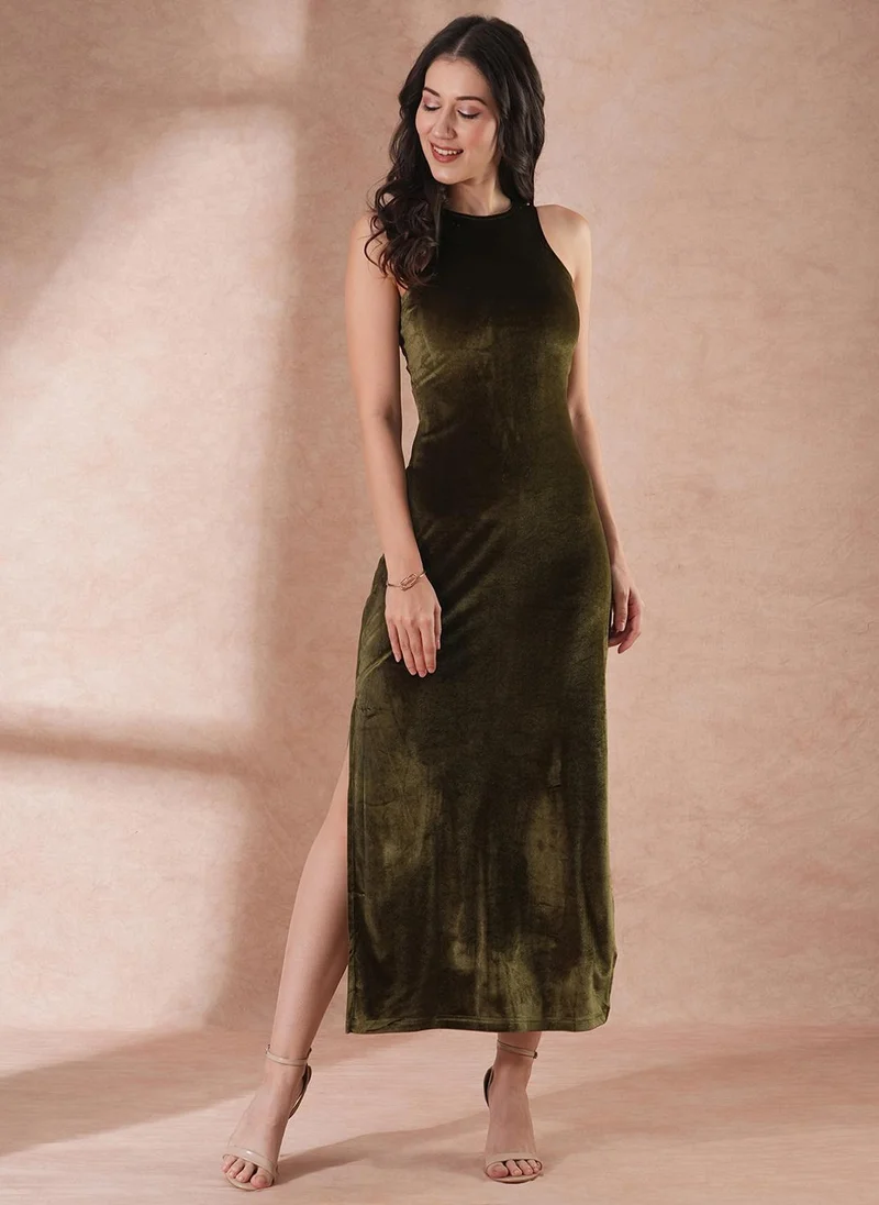 globus Globus Women Round Neck Sleeveless Maxi Dress